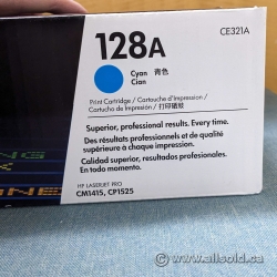 HP 128A (CE322A) OEM Cyan Laser Toner Cartridge NIB