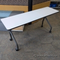 Gray OfficeWorks Rolling Training Table w/ Charcoal Base