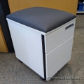 Artopex Pale Blonde 2 Drawer Pedestal File Cabinet, Grey Cushion