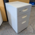Steelcase Beige Rolling 3 Drawer Pedestal File Cabinet