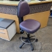 Purple and Black Rolling Tall Work Lab Stool w/o Arms