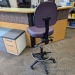 Purple and Black Rolling Drafting Stool w/o Arms