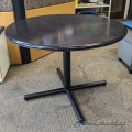 42" Espresso Round Office Meeting Table w/ Black Base