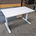Ikea White Crank Height Adjustable Sit Stand Office Desk 47 x 27