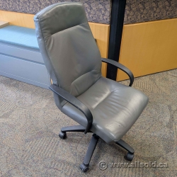Grey Krug Modena Leather High Back Task Meeting Conference Chair