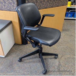 Steelcase Coalesse Kart Black Leather Nesting Guest Chair