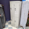 Bank of 4 Doors, Beige Double Tier Storage Locker