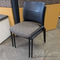 KI Furniture Strive Black Stacking Guest Chair w/ Brown Seat