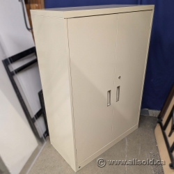 Steelcase Beige 2 Door Storage Cabinet 36" x 17" x 52.5"