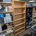 Tall Sugar Maple Wood Bookshelf Bookcase w/ Adjustable Shelves
