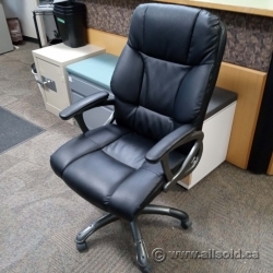 Black Leather Executive Boardroom Conference Task Chair