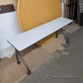 Gray OfficeWorks Rolling Training Table w/ Charcoal Base 72x18