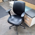 Black Leather Office Task Chair w/ Height Adjustable Arms