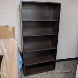 Espresso Bookshelf Bookcase w/ Adjustable Shelves 36x14x73