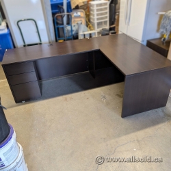 Espresso Office L-Suite Desk w/ Drawer Storage