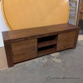 Wooden Credenza TV Entertainment Stand w/ Cupboards, Shelves