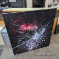 Red, Blue, and Purple Splatter Wall Painting