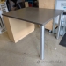 Tall Grey Workstation Desk w/ Blonde Shelving