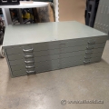 Green Stacking 5 Drawer Map Plan Flat File Cabinet