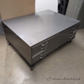 Grey Stacking 5 Drawer Map Plan Flat File Cabinet, Rolling Stand