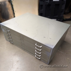 Green Stacking 5 Drawer Map Plan Flat File Cabinet
