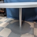 White Turnstone 48" Round Office Meeting Table w/ Grey Post Base