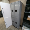 Uline Bank of 4 Doors, Grey Double Tier Storage Locker