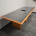 8' Boardroom Table, Sugar Maple w/ Grey Surface, Power Grommet