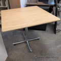 36" Square Blonde Maple Office Meeting Side Table