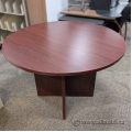 Heartwood Mahogany 42" Round Office Meeting Table w/ Cross Base