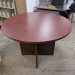 Heartwood Mahogany 42" Round Office Meeting Table w/ Cross Base
