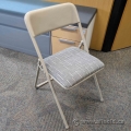 Set of 4 COSCO Tan & Grey Folding Vinyl Table and Fabric Chairs