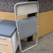 Set of 4 COSCO Tan & Grey Folding Vinyl Table and Fabric Chairs