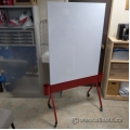 Knoll Scribe Rolling Double Sided Whiteboard w/ Red Frame 36x47