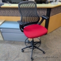 Knoll Red ReGeneration Adjustable Drafting Stool Office Chair