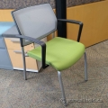 SitOnit Focus Grey Mesh and Green Seat Stacking Side Guest Chair SitOnit Focus Grey Mesh and Green Seat Stacking Side Guest Chair