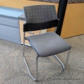 Global Sonic Black & Grey Stacking Sleigh Guest Chair Global Sonic Black & Grey Stacking Sleigh Guest Chair