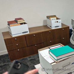 Teknion Solutions Solitaire Series Walnut Credenza Cabinet