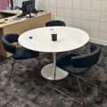 Pale Blonde Round Office Table 48"