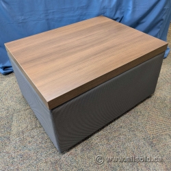 Artopex Downtown Grey Soft Lounge Square Table w/ Chestnut Top