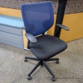 Keilhauer Simple Dark Blue Mesh Back Meeting Task Chair w/ Arms