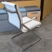 White Leather Guest Chair w/ Chrome Frame