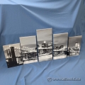 Set of 5 Wieco Art Brooklyn Bridge Night View Canvas Prints