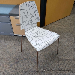 Set of 4 IKEA Vilmar White Stacking Dining Guest Chairs