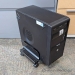 Black Metal Rolling CPU Stand w/ Adjustable Sizers