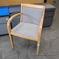 Light Maple Wood Guest Chair w/ Grey Fabric