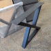 MBQQ Triangle Metal Rustic Furniture Legs for Desk, Bench, Table