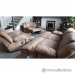 Beige Brown Microsuede Reclining Sofa Couch