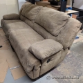 Beige Brown Microsuede Reclining Sofa Couch