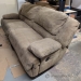 Beige Brown Microsuede Reclining Sofa Couch